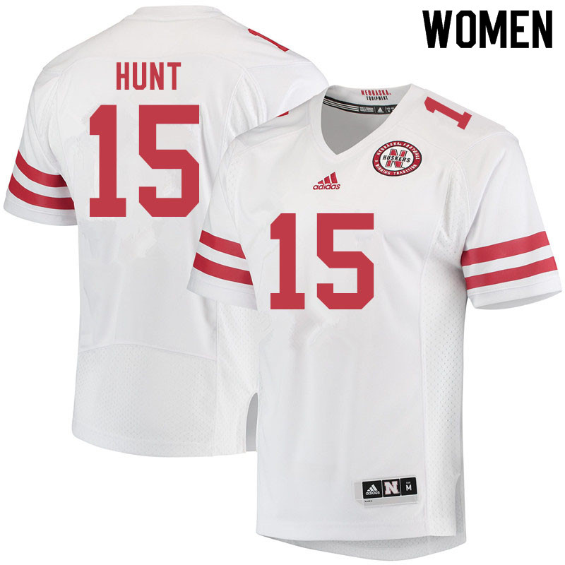 Women #15 Andre Hunt Nebraska Cornhuskers College Football Jerseys Sale-White - Click Image to Close